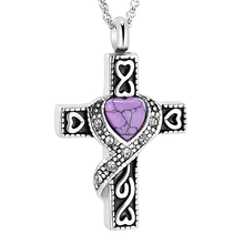 Cremation Jewelry Urn Necklaces for Ashes Retro Crystal Cross Ashes Keepsake Memorial Pendant Jewelry 2024 - buy cheap