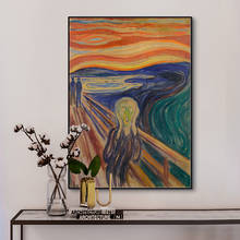 Tela de pintura a óleo abstrata para parede, edvard munch grife para decoração de casa e sala de estar 2024 - compre barato