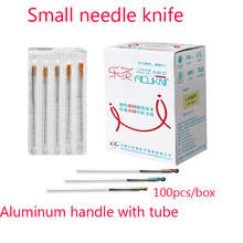 100pcs medical sterile Blade needle with tube acupoint Acupuncture needle Flat scalp acupuncture ultra-fine Small needle knife 2024 - buy cheap
