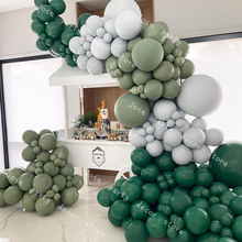 DIY Sage Green Latex Grey Balloon Garland Arch Kit Matte Blackish Dark Green Baby Shower Gender Reveal Birthday Party Supplies 2024 - buy cheap