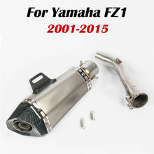 38-51mm Motorcycle Exhaust Full System Escape Middle Link Pipe Connect Muffler Tips Silencer Slip on For Yamaha FZ1 2024 - buy cheap