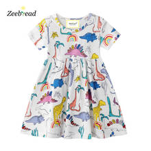 Платье для девочек Zeebread, летнее, хлопковое, в полоску, с коротким рукавом 2024 - купить недорого