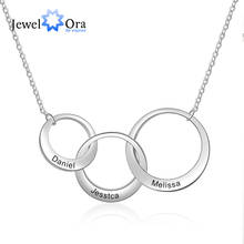 Personalized Intertwined Circle Necklace with 3 Names Customized Family Friendship Necklace Engraved Jewelry (JewelOra NE103419) 2024 - buy cheap