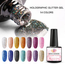 MEET ACROSS 8ml Gel Nail Polish Holographic Glitter  UV Gel Varnish Sequins Soak Off UV Gel DIY Manicure 2024 - buy cheap