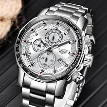 2020 LIGE Fashion Mens Watches Stainless Steel Top Brand Luxury Sport Chronograph Quartz Watch Men Black Watch Relogio Masculino 2024 - buy cheap