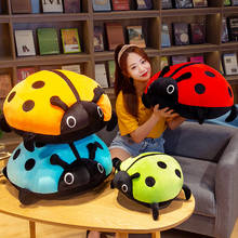40/60/80cm Colorful Lifelike Ladybug Plush Toys Cute Soft Ladybird Insect Animal Hold Doll Pillow Back Cushion Children Gift 2024 - buy cheap