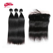 Ali Queen-extensiones de pelo peruano Remy, con cierre Frontal postizo, mechones rectos de 13x4 HD, encaje Frontal 2024 - compra barato