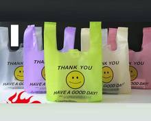 50pcs Popular Useful Plastic Shopping Bag Transparent Shopping Bag Supermarket Plastic Bags With Handle Food Packaging pouches 2024 - buy cheap