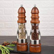 Wooden Salt and Pepper Grinder Set - Wood and Acrylic Mills, Adjustable coarseness ceramic grinder 2024 - купить недорого