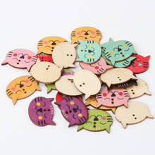 Button accessories for clothes Mix Cat Pattern Diy Wooden Buttons Botones Handmade Accessories Decoration 30x22mm 20pcs 2024 - buy cheap