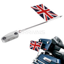 Poste de bandera de montaje lateral trasero de aluminio para motocicleta, con bandera inglesa, apto para Harley Touring Electra Glide Classic CVO Road Glide Road 2024 - compra barato