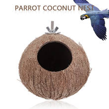 Casa de Nido de Pájaro con concha de coco Natural, jaula colgante de 5 pulgadas, alimentador para mascota, loro, periquito, juguetes, 1 Juego 2024 - compra barato