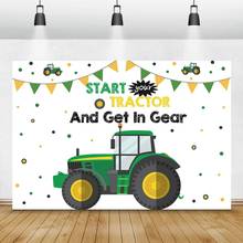 Photography Backdrop Baby Cartoon Tractor Flag Birthday Party Customized Poster Photographic Background Photocall Photo Studio 2024 - buy cheap