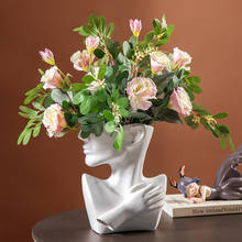 Florero de cerámica para decoración del hogar, florero abstracto de Cara Humana, artesanía, moderno, para escritorio 2024 - compra barato