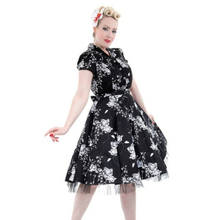 JIEZuoFang плюс размер 3XL женские винтажные ремни платье с элегантными короткими рукавами Кружева вечерние качели ретро платье хлопок повседневное Vestidos 2024 - купить недорого