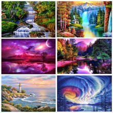 DIY Scenery 5D Diamond Painting Full Round Rhinestone Diamond Embroidery Landscape Cross Stitch Mosaic Home Decor 2024 - buy cheap