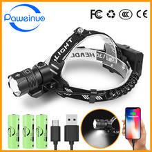 Paweinuo Most Powerful Rechargeable LED Headlamp Flashlight XHP100 USB Headlight 18650 Fish Head Lamp IPX6 Waterproof Head Light 2024 - buy cheap