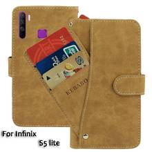 Vintage Leather Wallet Infinix S5 lite Case 6.6" Flip Luxury Card Slots Cover Magnet  Phone Protective Cases Bags 2024 - buy cheap