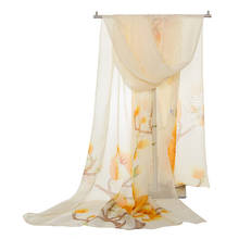 Chal de raso para mujer, chal de moda desenfadado con estampado floral, protector solar, 160x55cm 2024 - compra barato