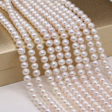 Cadena de cuentas redondas de perla de agua dulce Natural fina, Simple y elegante, se puede utilizar para DIY, collar, pulsera, decoración de joyería 2024 - compra barato