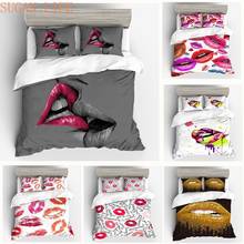 3D Bedding Set Kiss Lips Mouth Print Duvet Cover Set With Pillowcase Microfiber Bed Set Home Textiles For Adults 2024 - buy cheap