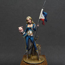 Figura de resina feminina guerreiro sem pintura, conjunto de modelo sem pintura, 1/24mm 2024 - compre barato