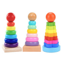 Rainbow Stacking Wooden Blocks Baby Montessori Toys Early Learning Developing Toys Educational Wooden Toys For Kids 2024 - buy cheap