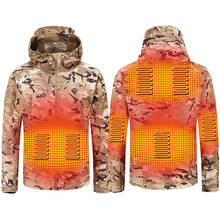 Winter New Electric Heating USB Smart Men Women Thick Heated Jackets Camouflage Hooded Heat Hunting Ski Suit 2024 - buy cheap