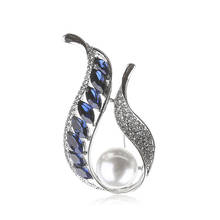 Fashion Dark Blue Crystal brooch woman jewelry luxury New Flame Accessories 2024 - buy cheap