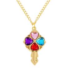 Crystal Heart Diamond Key Shaped Quartz Pocket Watch Top Luxury Magic Wand Necklace Pendant Clock Best Gift for Women Girls Kids 2024 - buy cheap