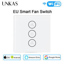 EU/US Tuya Smart Life APP Remote Timer and Speed Control WiFi Smart Ceiling Fan Switch  Compatible with Alexa and Google Home 2022 - buy cheap