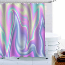 Cortina de ducha impermeable a prueba de moho, telón de baño de tela de poliéster con texto personalizado, decoración de fondo holográfico 2024 - compra barato