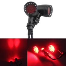 Luz de freno para motocicleta, lámpara LED de señal de giro, lente de malla para Harley, Chopper, Bobber, Yamaha y Honda, color negro 2024 - compra barato