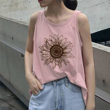 Camisole Tank Tops Women Retro Dandelion Print Female Tee Shirt Casual Harajuku O-Neck Sexy Pink Plus Size Sleeveless Top Mujer 2024 - buy cheap