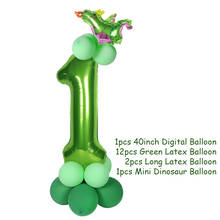 Juego de 16 unids/set de globos de números de dinosaurio de 40 pulgadas, decoración para fiesta de cumpleaños, globos de números de dinosaurios para niños 2024 - compra barato
