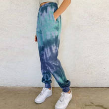 Casual Tie-Dye Printed Trousers With Pockets Female Autumn Spring Fashion Elastic Waist Soft Comfortable Warm Loose Pants S-3XL 2024 - buy cheap