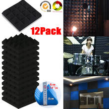 12Pack Pyramid Silencing Studio Acoustic Foam Soundproof Panel Sound Absorption Tiles Sound Insulation Board Fireproof 25x25x8cm 2024 - buy cheap