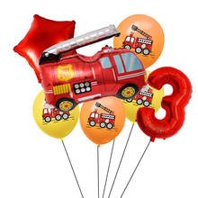 7pcs/lot Cartoon Car Balloon Set Car Foil Balloon Crane Truck Car Boy Gift Birthday Party Decoration Children Balloon 2024 - buy cheap