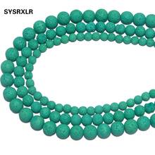 Wholesale Natural Stone Green Rock Lava Beads 6/8/10 MM Round Spacer Beads For Jewelry Making DIY Bracelet Necklace Material 2024 - buy cheap