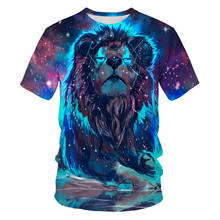 Camiseta mágica de verano para hombre, camiseta con cara de tigre animal, estampado 3D de tigre de León, camiseta informal de moda majestic Harajuku, talla grande 6X 2024 - compra barato