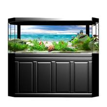 Aquarium Landscape Sticker Poster Fish  3D Background Painting Sticker Double-sided Beach shell Backdrop Aquarium Decor 2024 - buy cheap