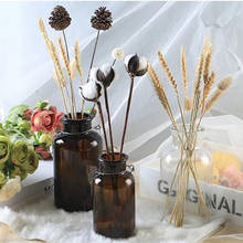 Nordic Glass Vase Home Creative Jewelry Ornaments Transparent Dried Flower Hydroponic Small Brown Bottle Vase Bedside Decoration 2024 - buy cheap