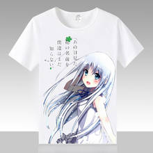 Camiseta japonesa do anime anohana a flor que vemos o dia, camiseta de verão com estampa de honma meiko 2024 - compre barato