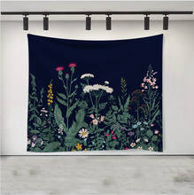 Tapiz de pared de flores hermosas, Fondo de plantas, manta de pared de tela, accesorios de fotografía, decoración de habitación, Mural bohemio estético 2024 - compra barato