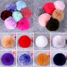 Bola de pele de raposa falsa fofa, 8cm, pompom, bola de pele artificial para mulheres, bolsa de carro, vestuário, costura, chaveiro, corrente de pelo, acessórios de bola de pele 2024 - compre barato