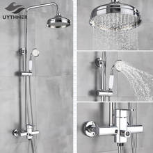 Chrome Shower Faucet Bath Shower Mixer Tap 8" Rainfall Shower head Bath Shower Set W/ Hand Shower Bathtub Faucet Wall Mounted 2024 - buy cheap