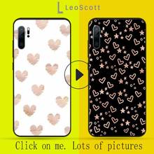 Funda de teléfono con dibujos animados para Huawei, carcasa bonita con corazones dorados y rosas, Mate para honor P 9, 10, 20, 30, 40 Pro, 10i, 7, 8, a, x Lite, nova 5t 2024 - compra barato