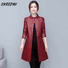 Leather Trench Female Spring Oversized 5XL High Quality Coat Women Single Breasted Slim Fashion Autumn Clothing Suede SWREDMI 2024 - buy cheap