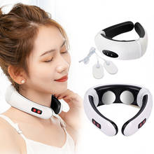 Electric Neck Massager Acupuncture Neckology Intelligent Neck Massager Pulse Heating Therapy Pain Cervical Massage Collar Health 2024 - buy cheap