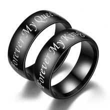 Classic Black Letter Couple Ring Titanium Stainless Steel Ring for Men Women Fashion Jewelry Wedding Engagement Ring Accesories 2024 - buy cheap